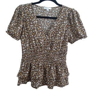 Mine Multi Colored Flowered Top Size Medium NWOT